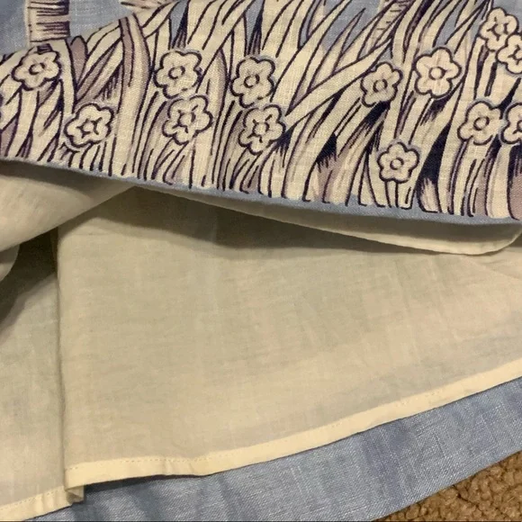 4 J Crew 100% Linen Tropical Palm Trees skirt. - Picture 5 of 7